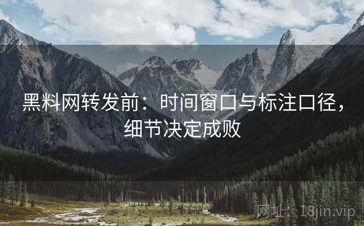 黑料网转发前:时间窗口与标注口径,细节决定成败 黑料网转发前:时间窗口与标注口径,细节决定成败